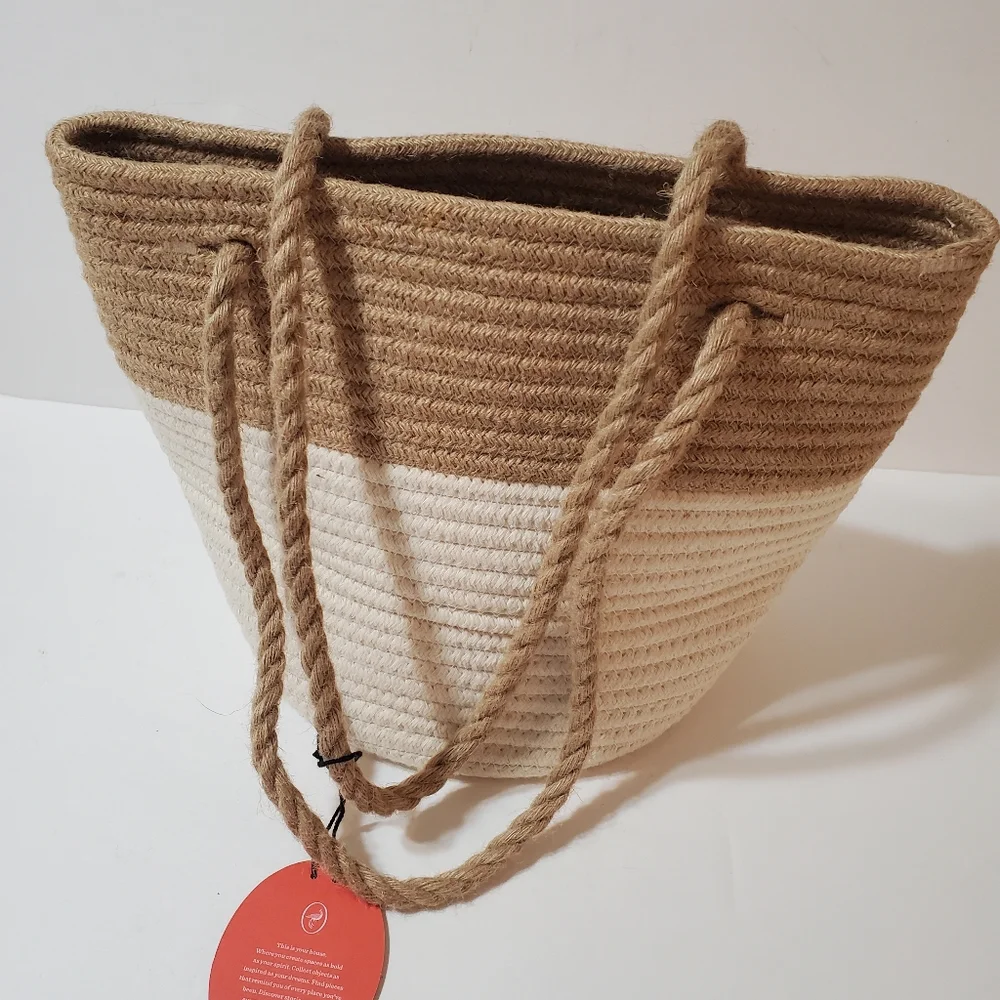 Opalhouse Storage Basket Round Bottom Tote Bag With Handles